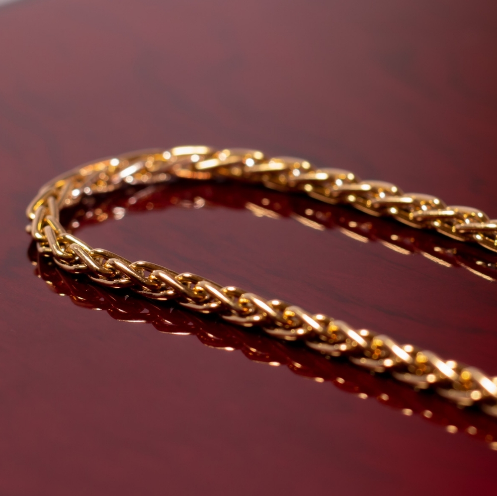 18k Gold Rope Bracelet Italy 9"